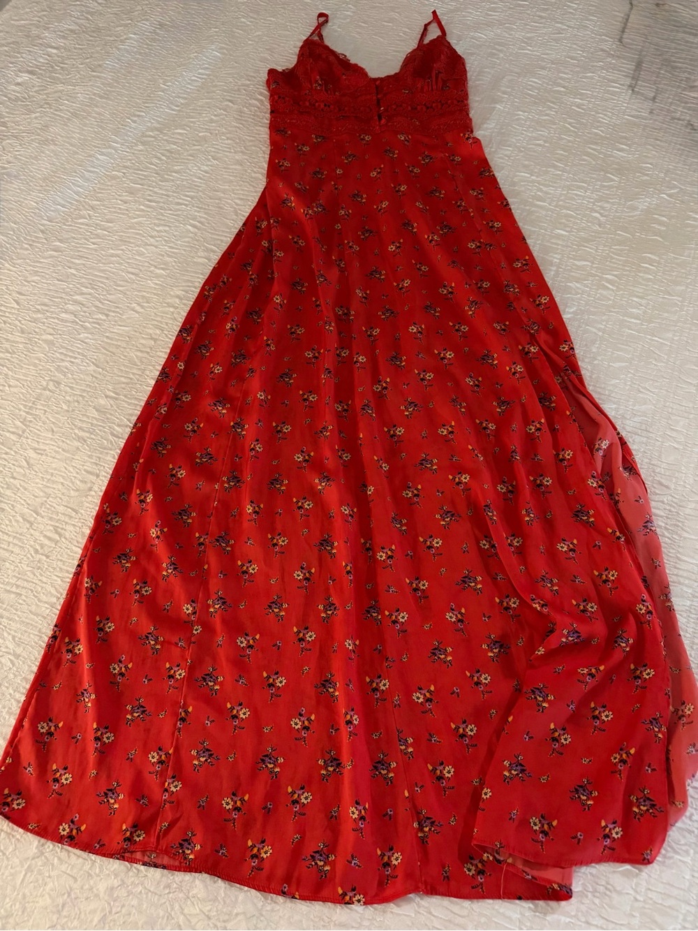 Free People Red Floral Maxi Dress